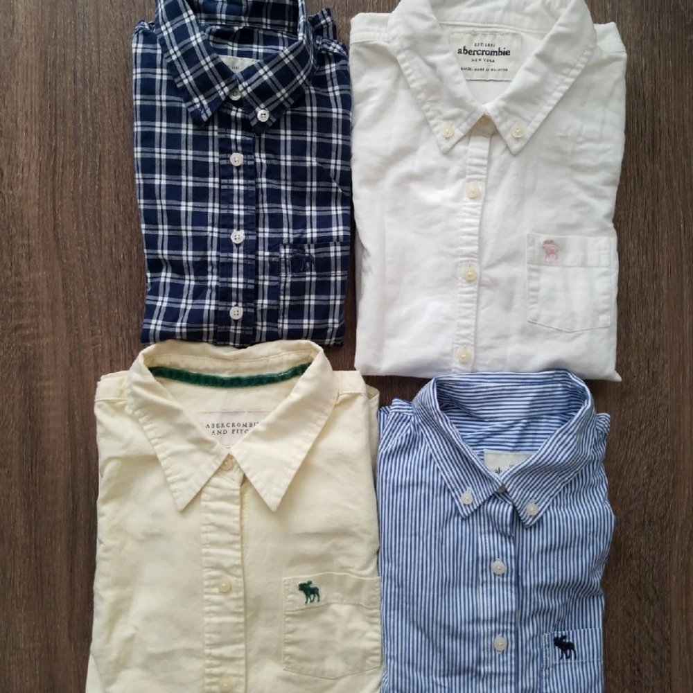 abercrombie+abercrombie&fitch button down LOT of 4
